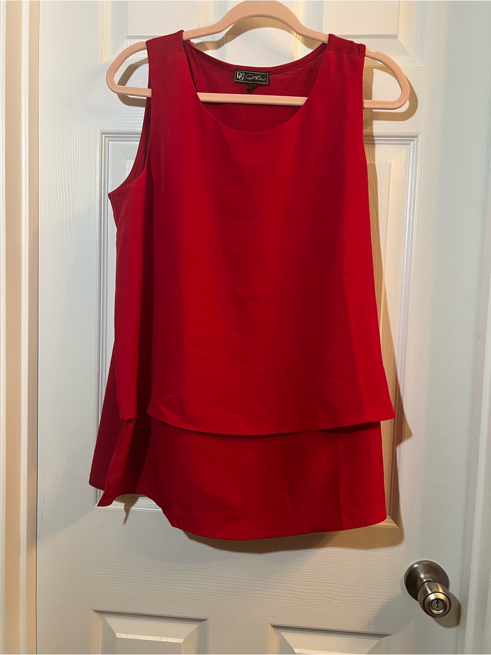 🦋 NWOT DG2 by Diane Gilman Red Layered Sleeveless Tank size large
